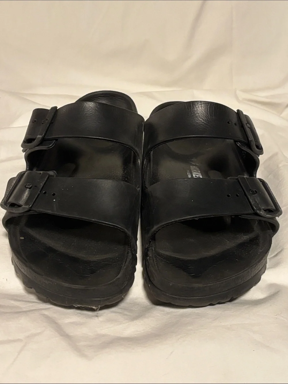 Birkenstock Men's Black Two-Strap Adjustable Slide Sandals